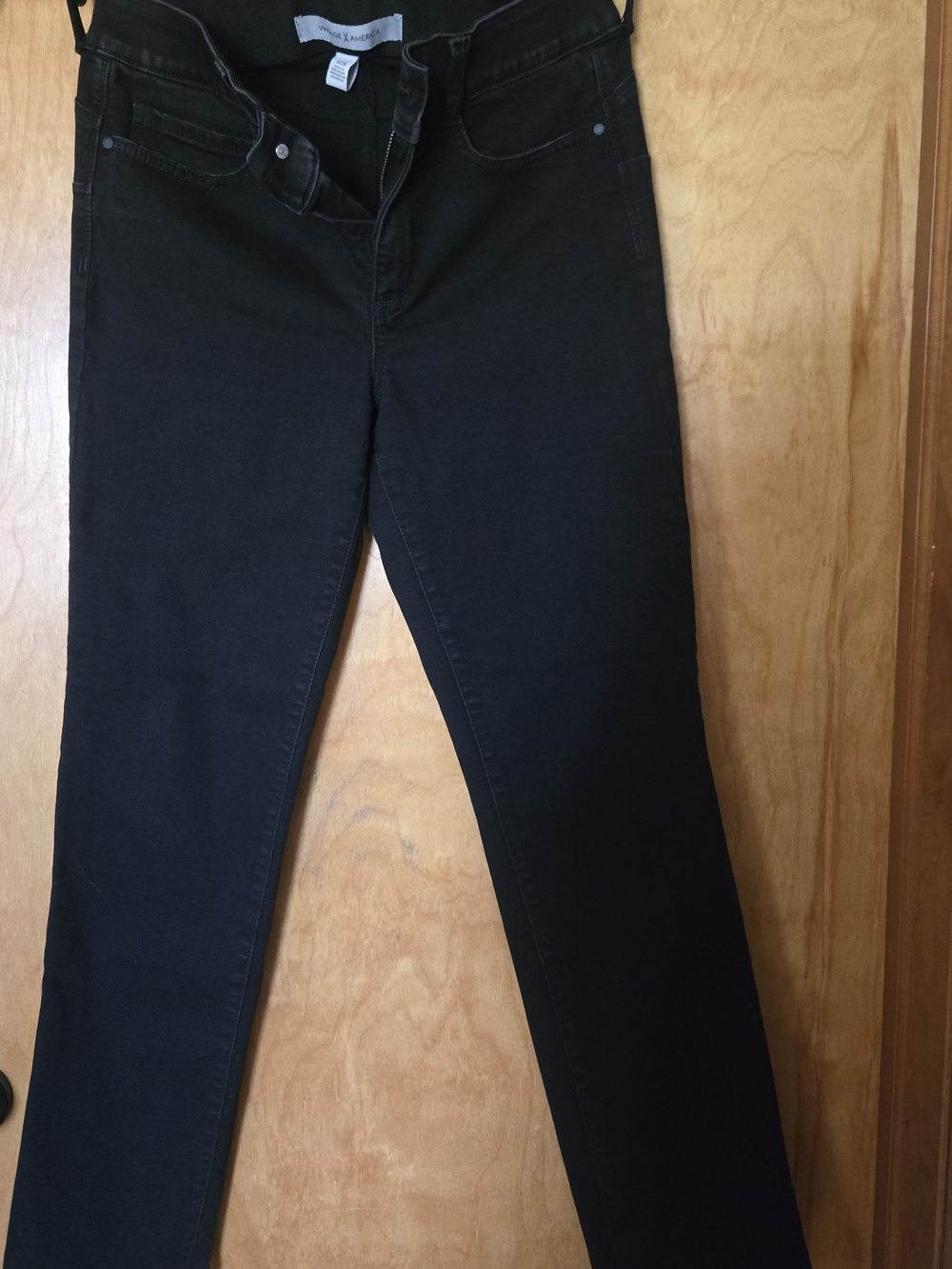 Vintage America Black Boot-Cut Stretch Jeans